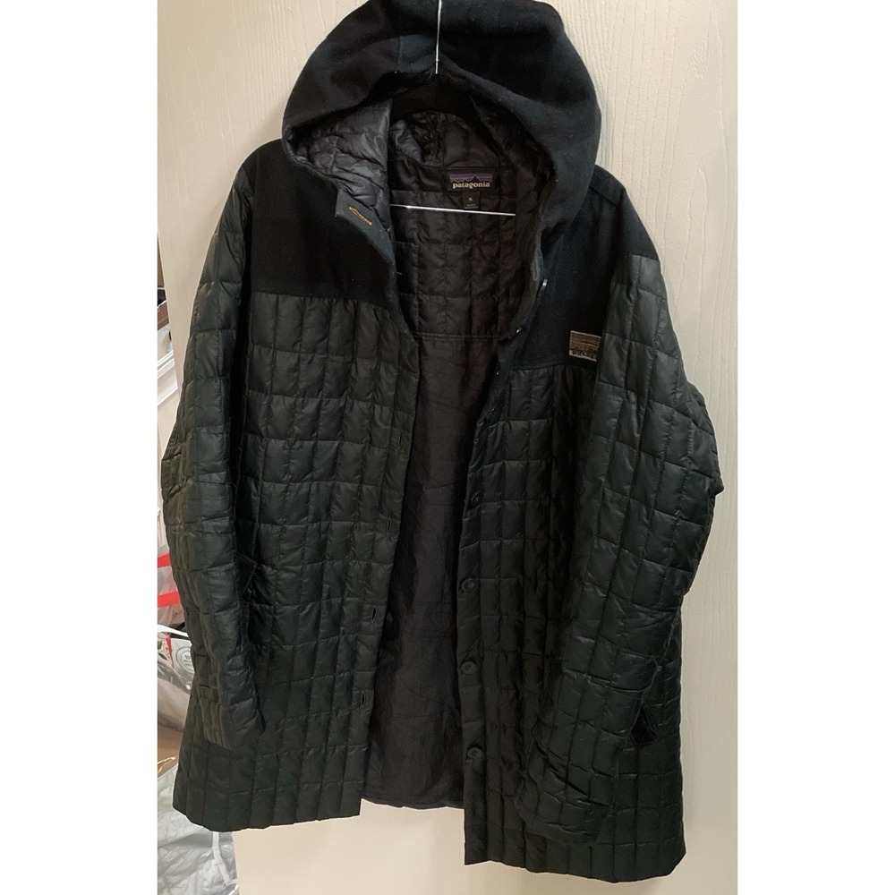 Patagonia Recycled Duck Quilted Down Hooded Coat Carbon Green 28075 Woman's XL - Picture 1 of 9